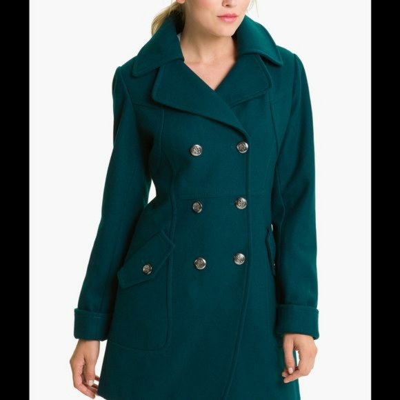 teal pea coat